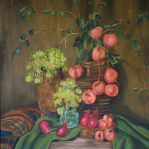 Framed Oil Still  Life Painting